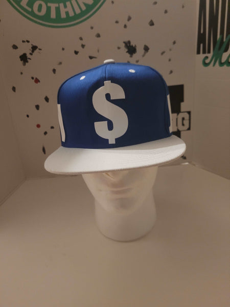 BIG MONEY SNAPBACK HAT (ROYAL BLUE/WHITE BRIM)