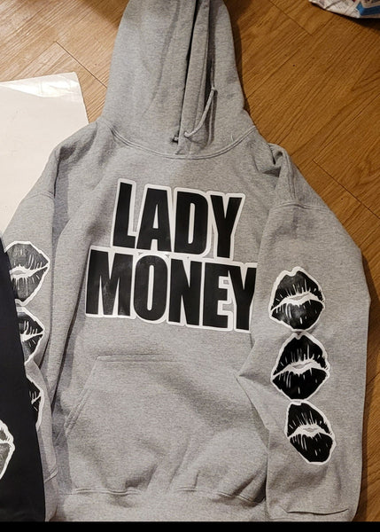GREY MONEY LIPS HOODIE (GREY)