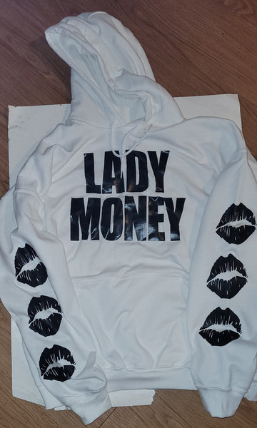 WHITE MONEY LIPS HOODIE (WHITE)