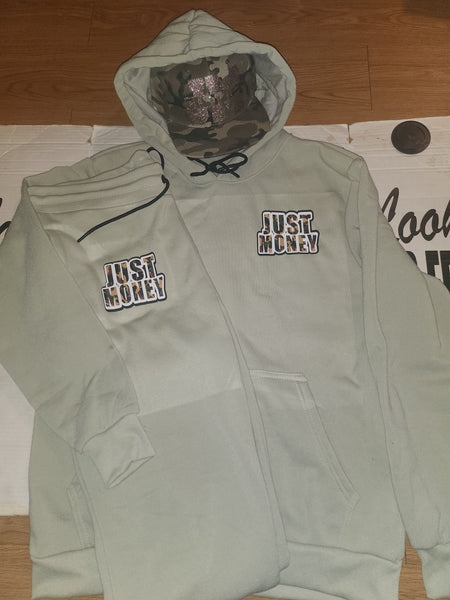 JUST MONEY CLOTHING (ARMY CAMO HOODIE SET)