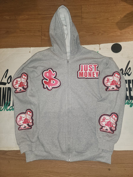 RED MONEY MAN ZIP UP MONEY JACKET