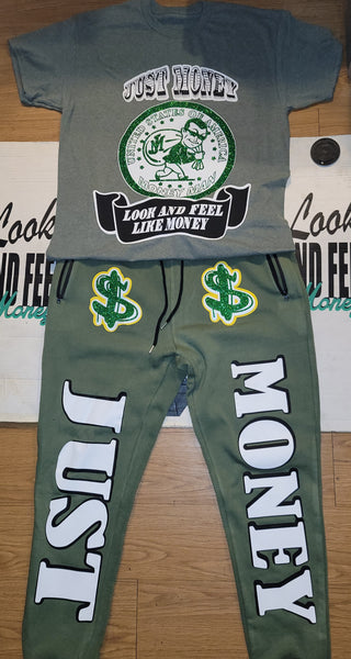 JUST MONEY CLOTHING (WORLDWIDE CURRENCY MONEY JOGGER SET)