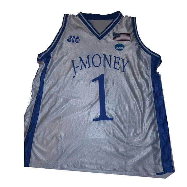 BLUE MONEY MAN DEVIL BASKETBALL JERSEY (WHITE)