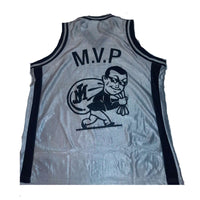 BOOGIE DOWN MONEY MAN BASKETBALL JERSEY (WHITE)