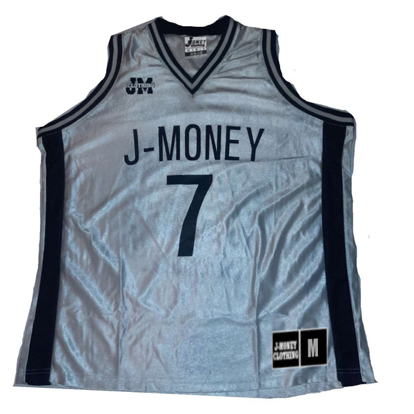BOOGIE DOWN MONEY MAN BASKETBALL JERSEY (WHITE)
