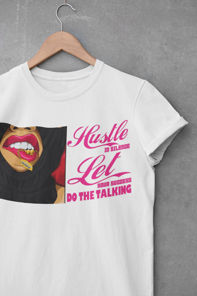 HUSTLE IN SILENCE MONEY LIPS (WHITE)