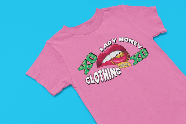 XOXO HUGS AND KISSES MONEY LIPS (PINK)