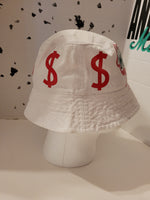 JUST MONEY DRIPPING MONEY BUCKET HAT (RED)