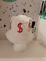 JUST MONEY DRIPPING MONEY BUCKET HAT (RED)