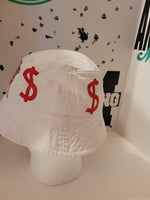 JUST MONEY DRIPPING MONEY BUCKET HAT (RED)