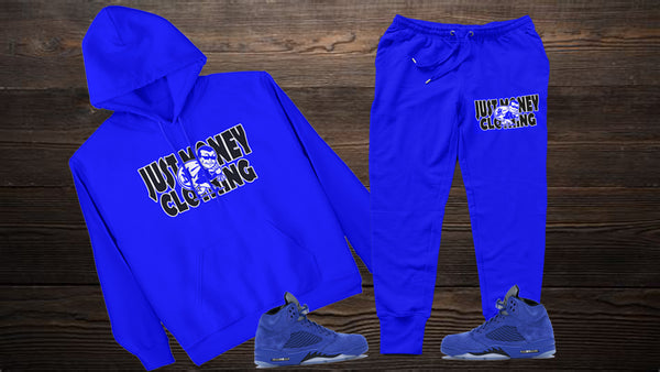 JUST MONEY BAD MONEY HOODIE SET (BLUE)