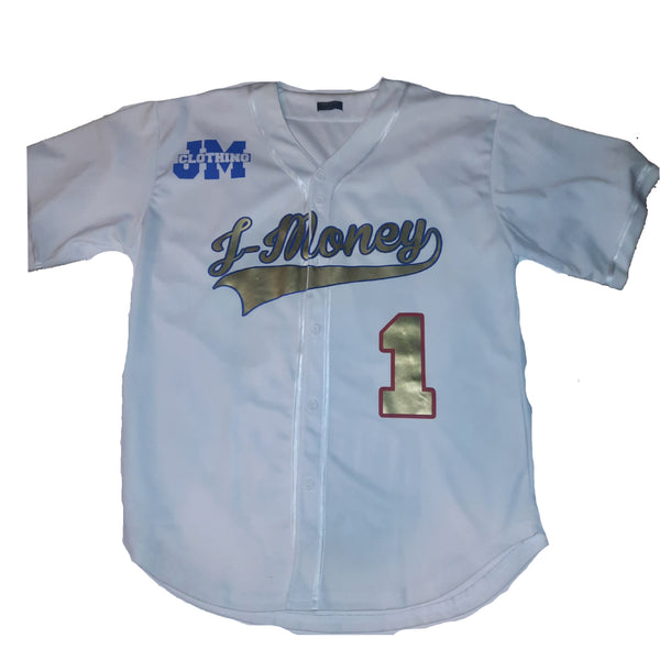 CHAMPIONSHIP MONEY MAN BASEBALL JERSEY (WHITE)