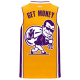 CALIFORNIA LOVE MONEY MAN BASKETBALL JERSEY (GOLD)