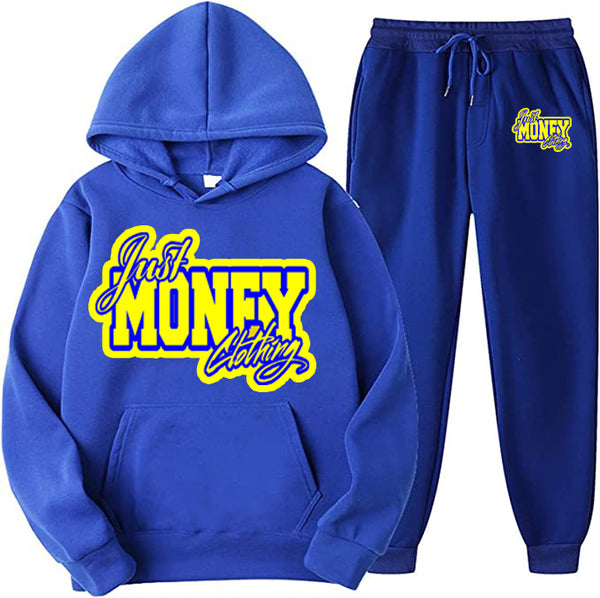 JUST MONEY CLOTHING HOODIE SET (ROYAL BLUE/YELLOW)