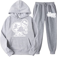 JUST MONEY CLOTHING HOODIE SET (LIGHT GREY)
