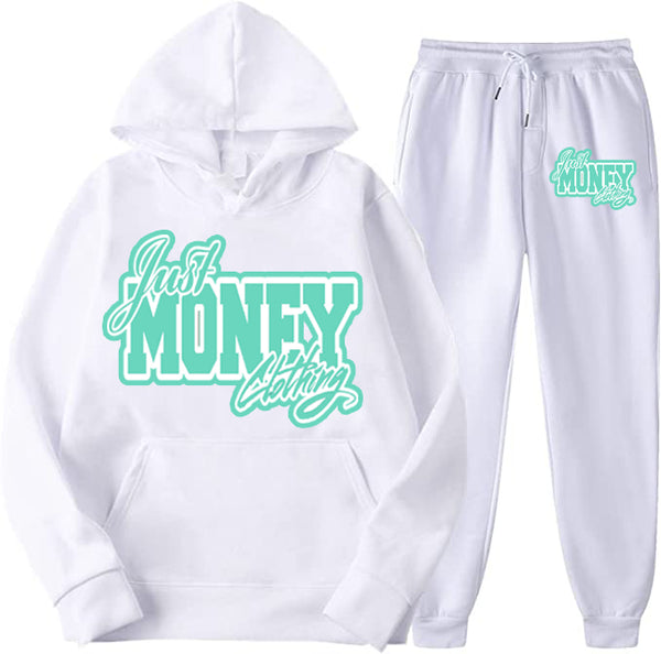 JUST MONEY CLOTHING HOODIE SET (MINT WHITE)