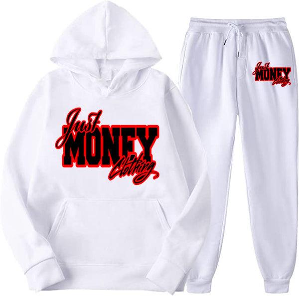 JUST MONEY CLOTHING HOODIE SET (WHITE FIRE)