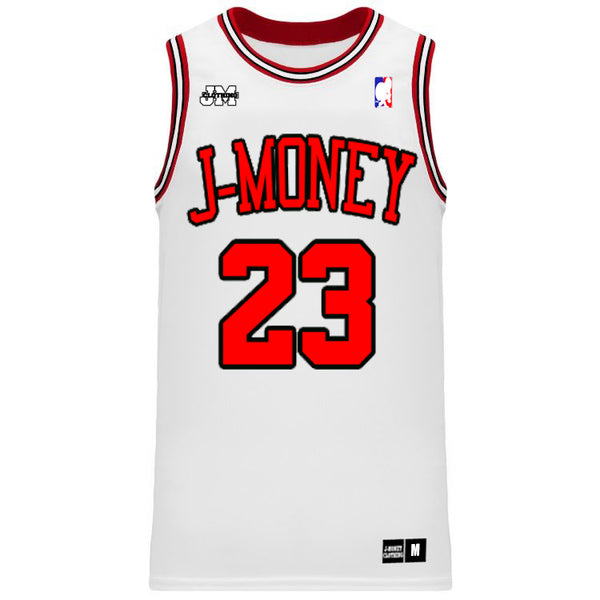 CHI-TOWN MONEY MAN BASKETBALL JERSEY (WHITE)