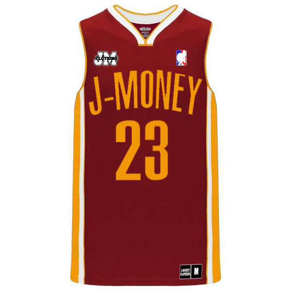 THANK YOU, CLEVELAND MONEY MAN BASKETBALL JERSEY (MAROON)
