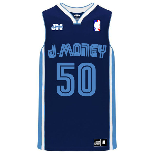 ON THE GRIND MEMPHIS MONEY MAN BASKETBALL JERSEY (NAVY BLUE)