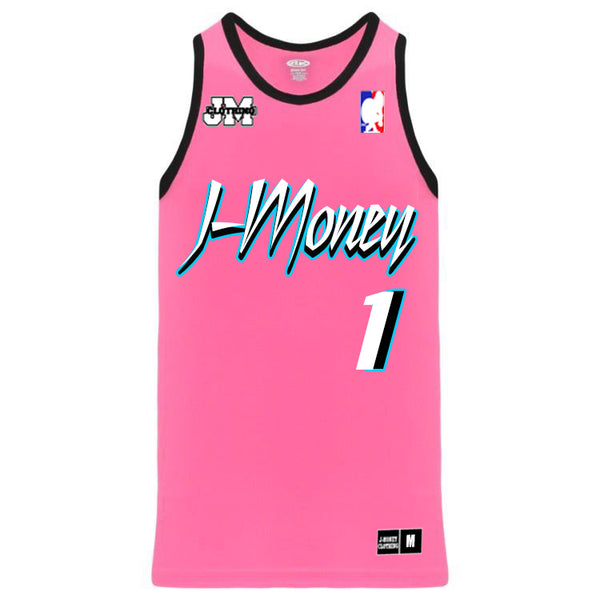 "LIMITED EDTION" SUMMER HEAT VICE MONEY MAN BASKETBALL JERSEY (PINK)