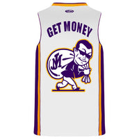 CALIFORNIA LOVE MONEY MAN BASKETBALL JERSEY (WHITE)