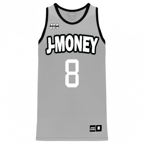 BOOGIE DOWN MONEY MAN BASKETBALL JERSEY (GREY)