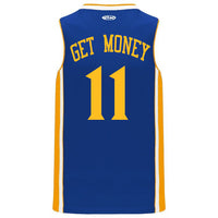 GOLDEN DUBS MONEY MAN BASKETBALL JERSEY (BLUE)