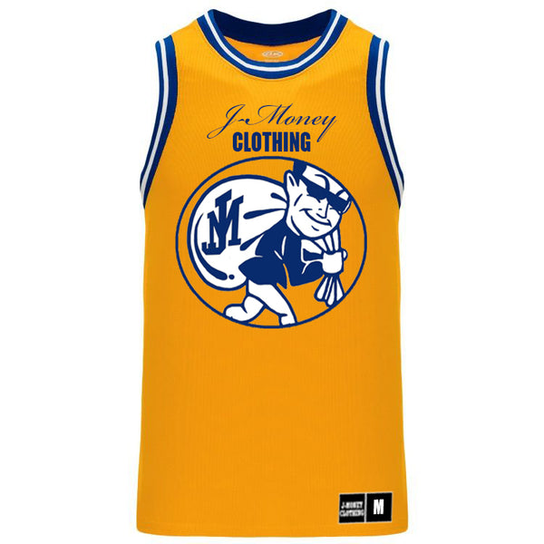 GOLDEN DUBS MONEY MAN BASKETBALL JERSEY (GOLD)