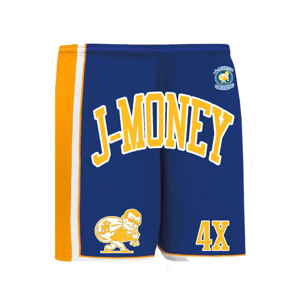 CHAMPIONSHIP GOLDEN DUBS BASKETBALL MONEY SHORTS (BLUE)