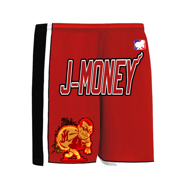 SUMMER HEAT BASKETBALL MONEY SHORTS (RED)
