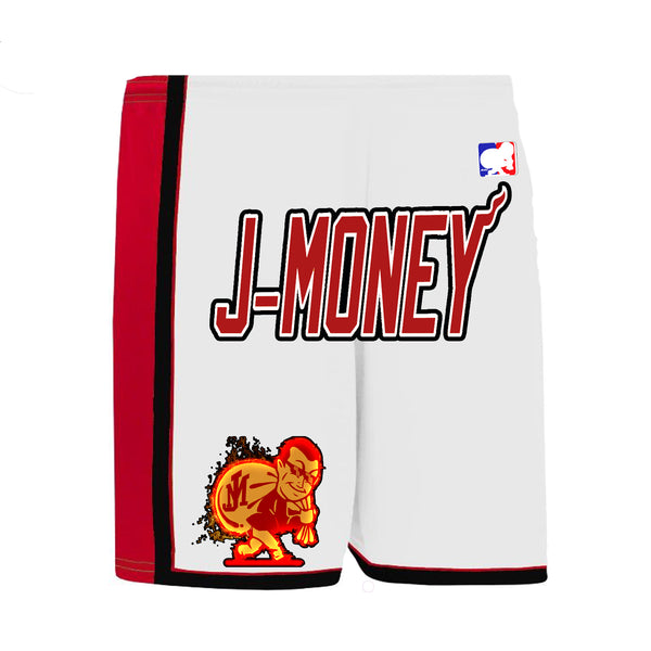 SUMMER HEAT BASKETBALL MONEY SHORTS (WHITE)