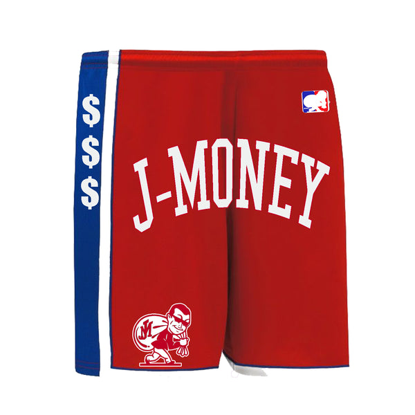 PHILLY SIX BASKETBALL MONEY SHORTS (RED)