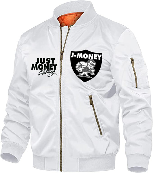 VIVA LAS VEGAS MONEY MAN VARSITY JACKET (WHITE)