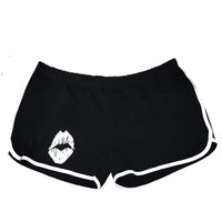 KISS MY LIPS BOOTY SHORTS (BLACK)