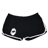 KISS MY LIPS BOOTY SHORTS (BLACK)