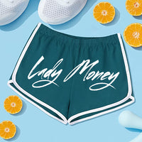 KISS MY LIPS BOOTY SHORTS (BLUE/GREEN)