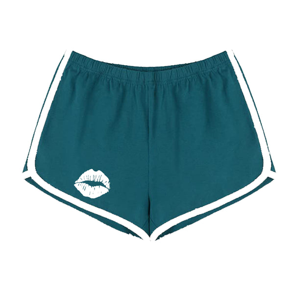 KISS MY LIPS BOOTY SHORTS (BLUE/GREEN)