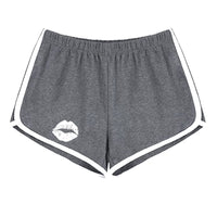 KISS MY LIPS BOOTY SHORTS (DARK GREY)