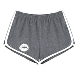KISS MY LIPS BOOTY SHORTS (DARK GREY)