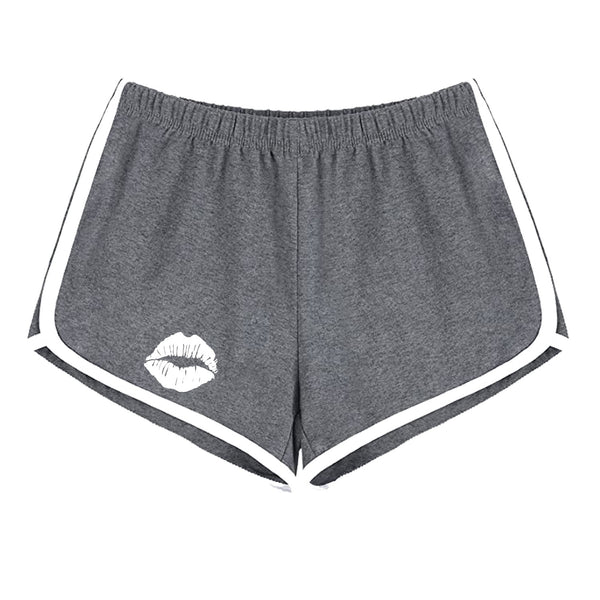 KISS MY LIPS BOOTY SHORTS (DARK GREY)