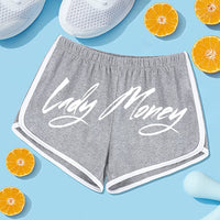 KISS MY LIPS BOOTY SHORTS (LIGHT GREY)