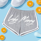 KISS MY LIPS BOOTY SHORTS (LIGHT GREY)