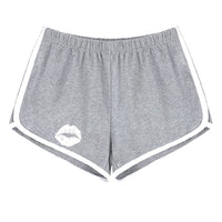 KISS MY LIPS BOOTY SHORTS (LIGHT GREY)