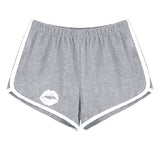KISS MY LIPS BOOTY SHORTS (LIGHT GREY)