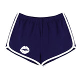 KISS MY LIPS BOOTY SHORTS (NAVY BLUE)