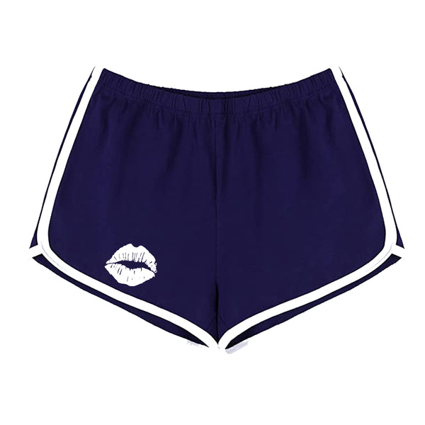 KISS MY LIPS BOOTY SHORTS (NAVY BLUE)
