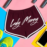 KISS MY LIPS BOOTY SHORTS (WINE RED)