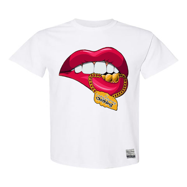 LADY MONEY CHAIN LIPS (WHITE)