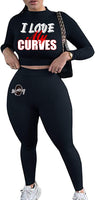 I LOVE MY CURVES SWEATER SET (BLACK)